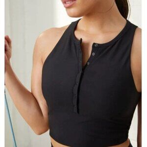 YPB sculptLUX Curve Love Plunge Henley Slim Tank